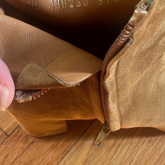 Saint Laurent suede fringe trim accent boots - Picture 3 of 5